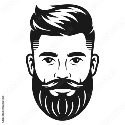 modern barbershop mascot logo