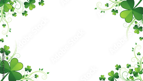 Lucky Shamrock Border for St Patrick's Day Marketing, Web Design, and Celebrations
