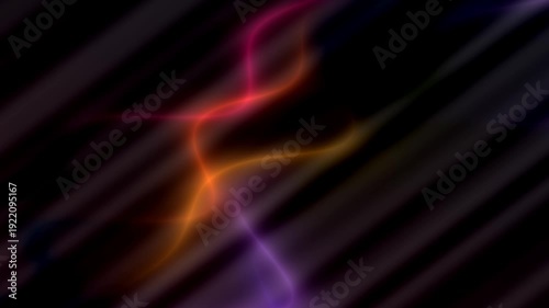 Abstract Light Streaks and Colorful Waves on Dark Background, Dynamic Motion Graphics.