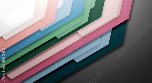 Stack of colorful paper sheets on a dark background