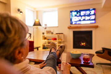 Senior citizen at home relaxing 