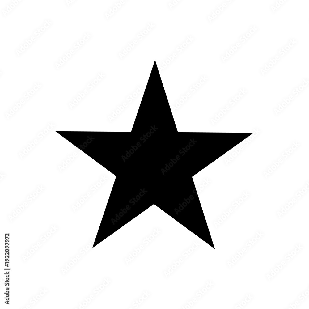 Obraz premium Simple Black Five-Pointed Star Icon on White Background