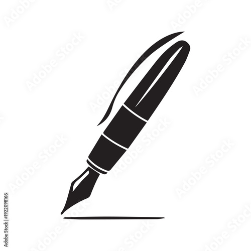 Fountain pen in cartoon, doodle style. Image for t-shirt, web, mobile apps and ui. Isolated 2d vector illustration in logo, icon, sketch style, Eps 10. AI Generative