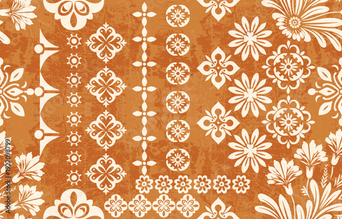 Ethnic Motifs Ikat floral paisley embroidery floral. ikat Saree Sarong oriental pattern traditional.Ikat embroidery style abstract embroidery design for texture,fabric,clothing,wrapping,decoration