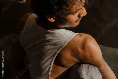 Expressive Shoulder and Back Musculature in Yoga Pose