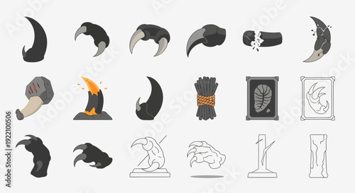 Collection of Various Black and White Logos.