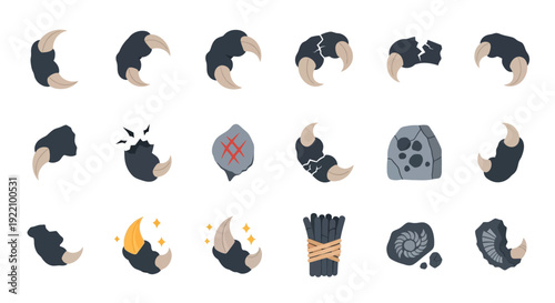 Collection of Various Emoticon Faces and Objects.