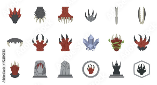 Collection of Various Fantasy Creature Icons.