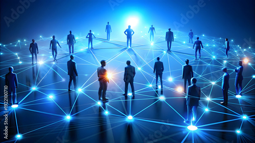 Business professionals connected in a vibrant network
