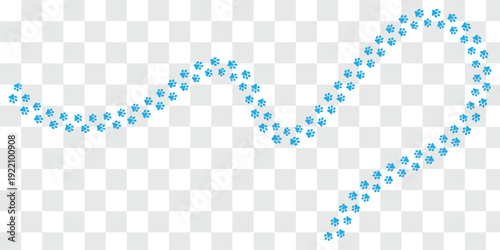 Paw vector foot trail print of cat. Dog, puppy silhouette animal diagonal tracks for t-shirts, backgrounds, patterns. Paw footprint of dog or cat.