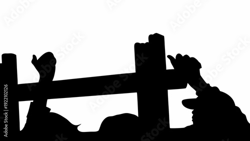 silhouette of jesus christ