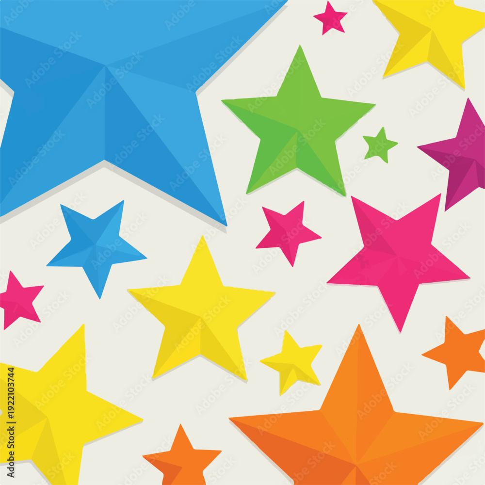 Obraz premium Colorful, geometric star pattern on a neutral background