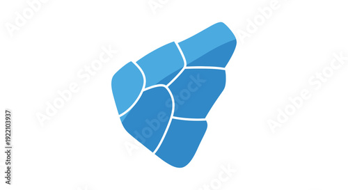 Blue 3D Object with White Seams.