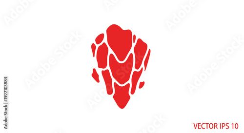 Red Abstract Geometric Shape Design Element.