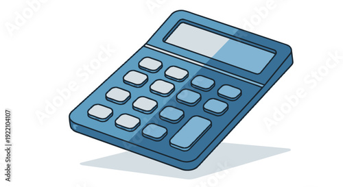 Blue Calculator Illustration for Business and Finance Calculations.