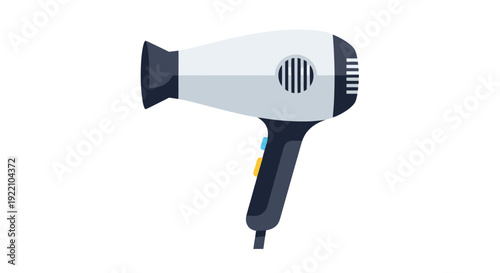 White Hair Dryer on White Background