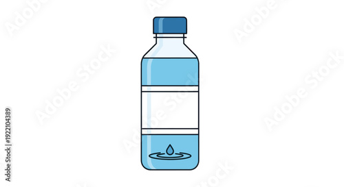 Transparent Plastic Water Bottle with Blue Liquid