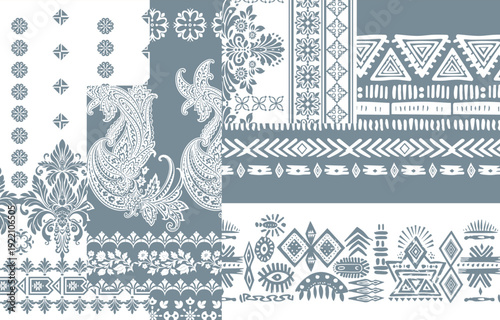 Ethnic Motifs Ikat floral paisley embroidery floral. ikat Saree Sarong oriental pattern traditional.Ikat embroidery style abstract embroidery design for texture,fabric,clothing,wrapping,decoration