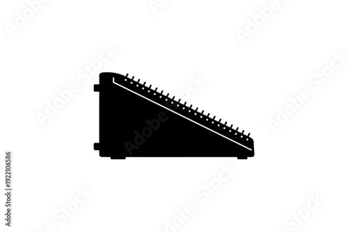 Precision and Sound: A sleek, black sound mixer, a tool of creativity and precision, ready to sculpt the perfect soundscape for auditory delight.