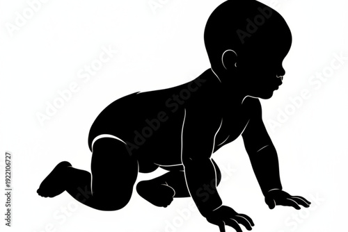 Artistic Baby crawling silhouette