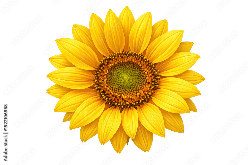 Fototapeta premium Vibrant yellow sunflower in full bloom isolated on transparent background, symbolizing nature, growth, and summer beauty