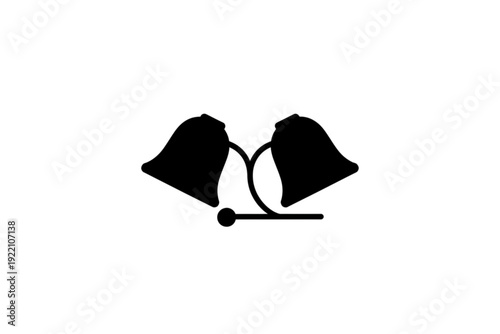 Wedding Bells in Silhouette: Two iconic bells are interconnected in this elegant illustration, perfectly conveying the essence of joyous union and celebration.