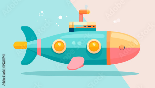 Cartoon Submarine Illustration