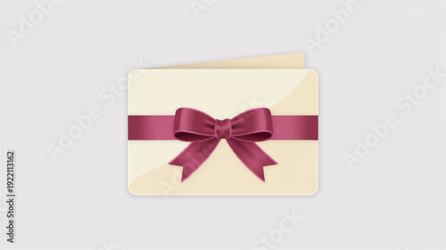 Gift wrapped present with elegant maroon bow on cream background symbolizing luxury and celebration