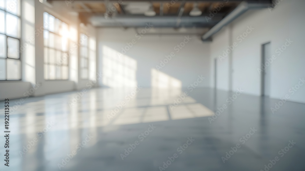 Obraz premium Generative AI Modern Industrial Loft Interior with Natural Light and Minimalist Design