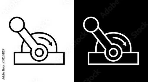 Fotografía Lever White Icon Set Vector
