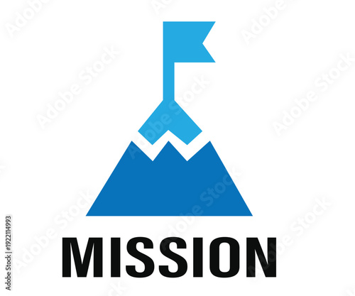 Mission Accomplished: Flag on Mountain Peak Icon