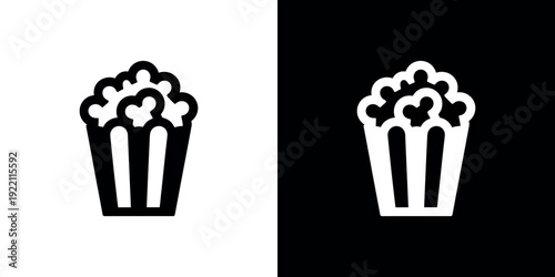 Black and white popcorn bucket cinema