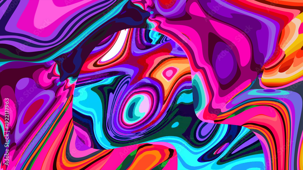 Fototapeta premium Vibrant Abstract Swirling Colors in a Dynamic Fluid Art Style