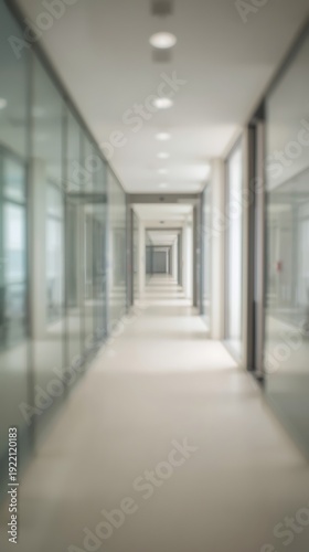 Wallpaper Mural Generative AI Modern Office Corridor with Glass Walls and Natural Light Torontodigital.ca