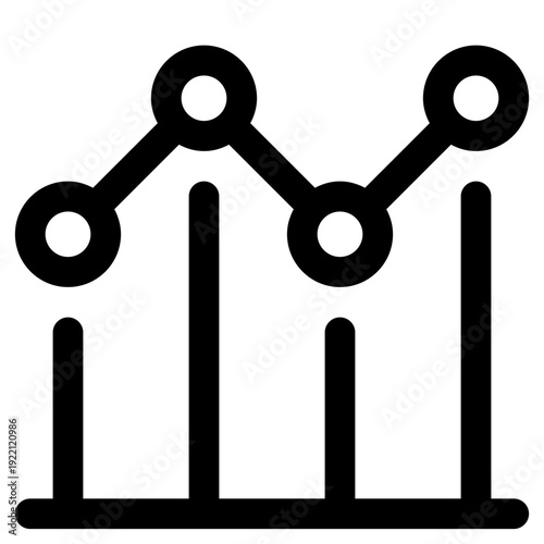 Vector illustration of a data analysis graph. Represents business growth, financial trends, and statistical visualization for reports and presentations.