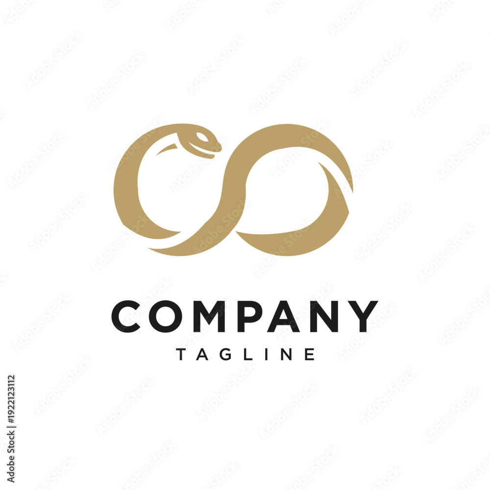 Obraz premium Infinity Snake Simple Logo Icon Vector