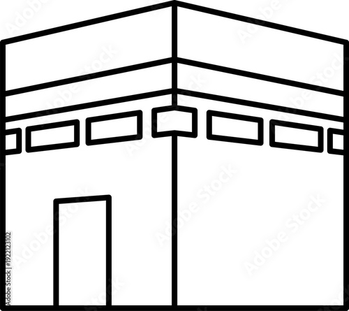 Kaaba Building Outline Icon