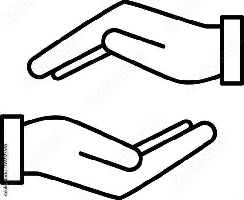 Cupped Hands in Prayer Position Outline Icon