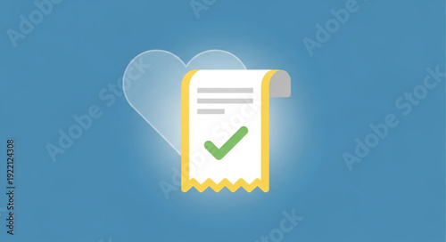 Approved receipt with green checkmark and heart icon.