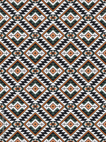 American tribal ethnic native pattern seamless.Traditional Navajo,Aztec,Apache,Southwest and Mexican style fabric pattern.Abstract vector motif pattern.For fabric,clothing,blanket,woven,wrap,decorate.
