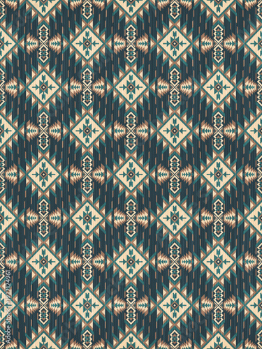 American tribal ethnic native pattern seamless.Traditional Navajo,Aztec,Apache,Southwest and Mexican style fabric pattern.Abstract vector motif pattern.For fabric,clothing,blanket,woven,wrap,decorate.