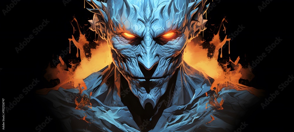 Fototapeta premium white walker ifrit vector illustration t-shirt design ,generative AI