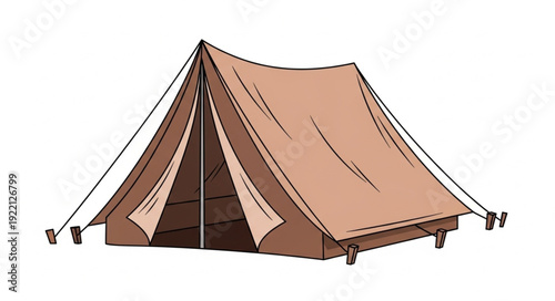 Canvas Bell Tent Illustration for Outdoor Camping Adventures.