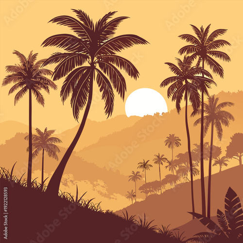 silhouette of palm trees