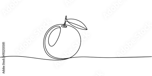 Single line lemon fruit drawing white background. Continuous single one line drawing of lemon fresh summer fruit vector illustration, single line lemon icon. Lemon fruit continuous one line drawing 