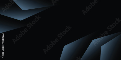 Modern black and blue abstract background. Minimalist. Color gradient. Dark. Geometric shapes. 3D effect. Lines, stripes, triangles.
