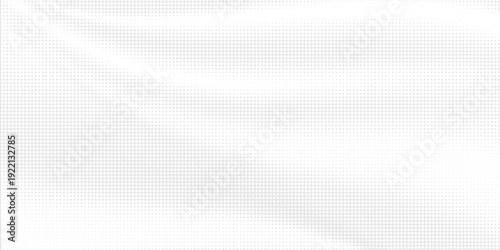 Flowing dots particles wave pattern halftone gradient curve shape isolated on white background. Vector in concept of technology, science, music, modern.