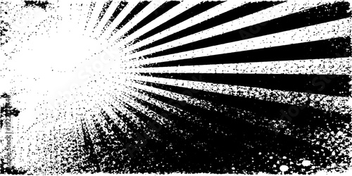 Abstract grunge black and white background featuring a futuristic 3d digital tunnel with binary code data patterns and tech lines in a dark matrix space