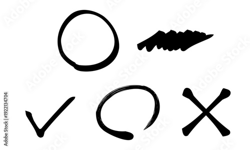 手描き風のチェックマークセット