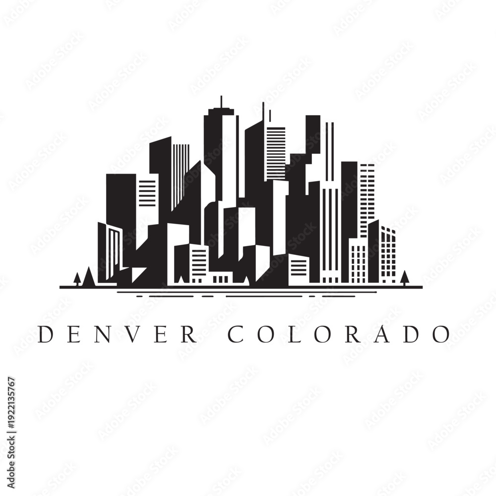 Fototapeta premium denver city skyline vector illustration